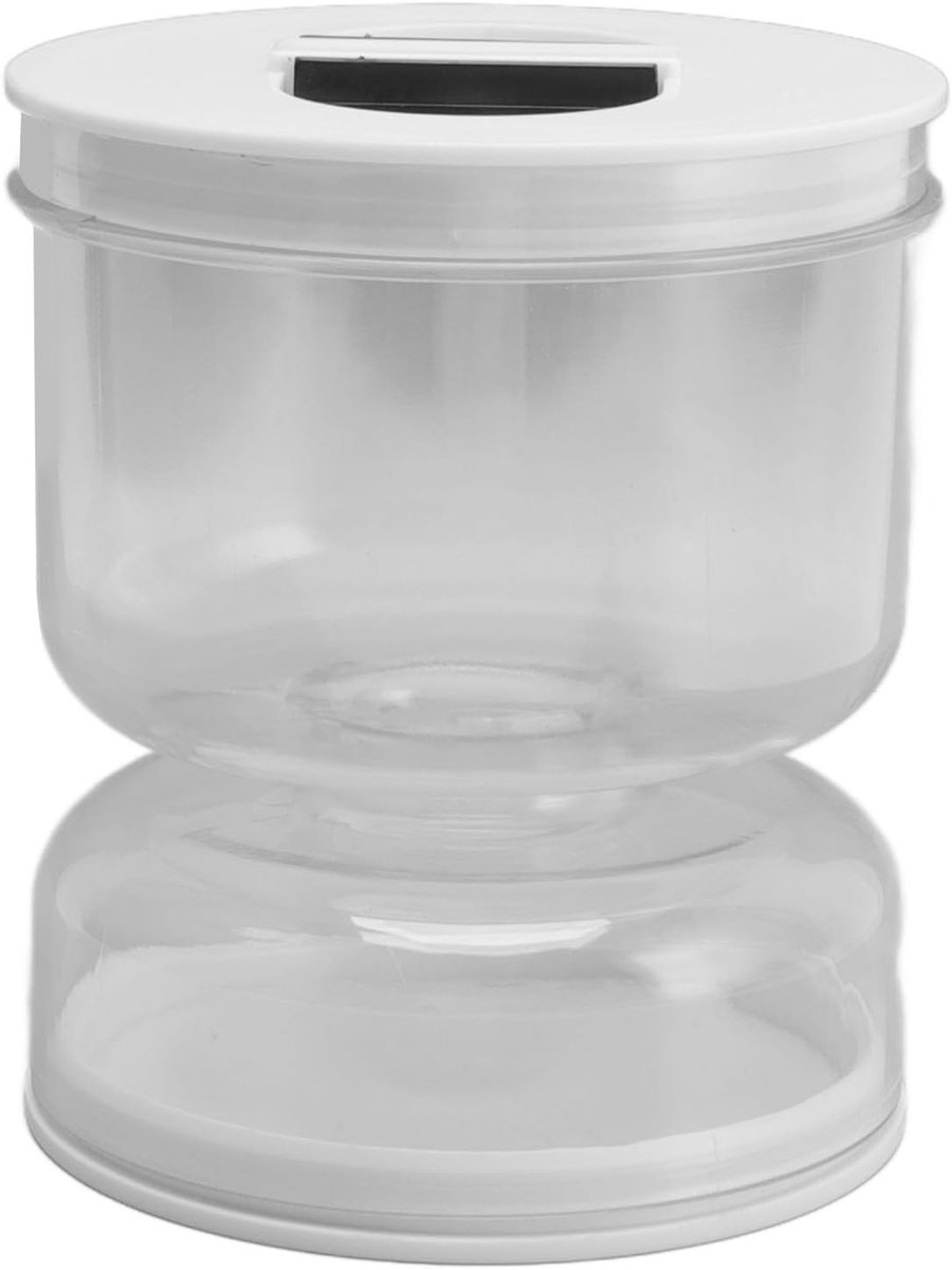 SnelShoppen - Pot voor Droog en Nat Scheiden, Uurglas Voedselopslaghouder voor Komkommer en Augurk, Lekvrije Acryl Container met Zeef, 200ml