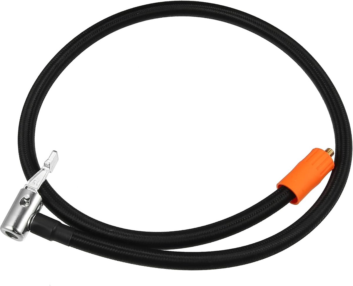 SnelShoppen - 80cm Autoband Opblaashos Met Sluitadapter | Zwart, Zilver, Oranje, Nylon, Zinklegering, Voor Motorfiets, Fiets, Draagbaar