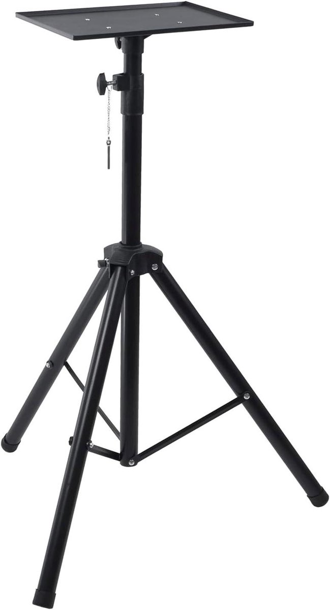 Projectorstandaard - Tafelstandaard Beamer - Thuisbioscoop Presentaties - Traploos Verstelbaar - 185 cm Hoog - Zwart