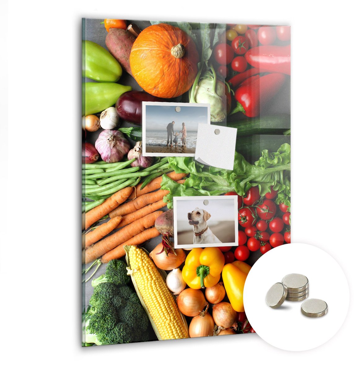 Coloray Glazen Magneetbord - Magnetisch Bord Bosbomen natuur - 40x60 cm - Veelkleurig Magneetbord - Magnetic Board - Woonkamer Decoratie