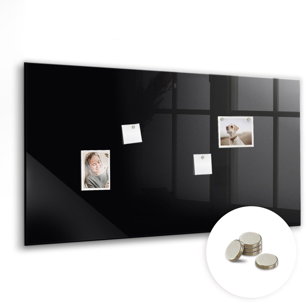 Coloray Glazen Magneetbord - Magnetisch Bord Violet - 120x60 cm - Zwart Magneetbord - Magnetic Board - Glazen Magneetbord