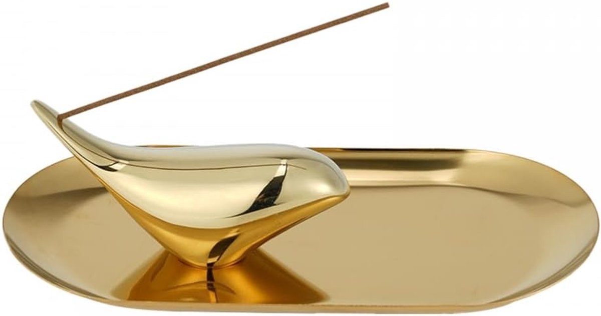 SnelShoppen - Messing Wierookhouder voor Stressverlichting, Wierookstandaard voor Woonkamer Decoratie, Yoga Accessoire, Kleur: Goud, Ideaal voor Medit