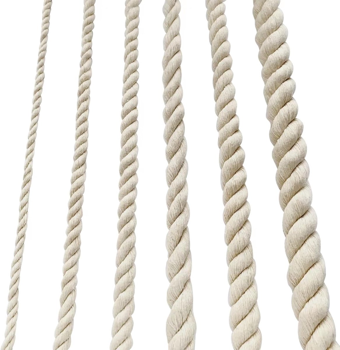 SnelShoppen - Katoenen Touw Dikke Touw Witte Touw Lussen Zacht Touw Tuin Touw voor Macrame Plantenhanger Set 8mm (10m)