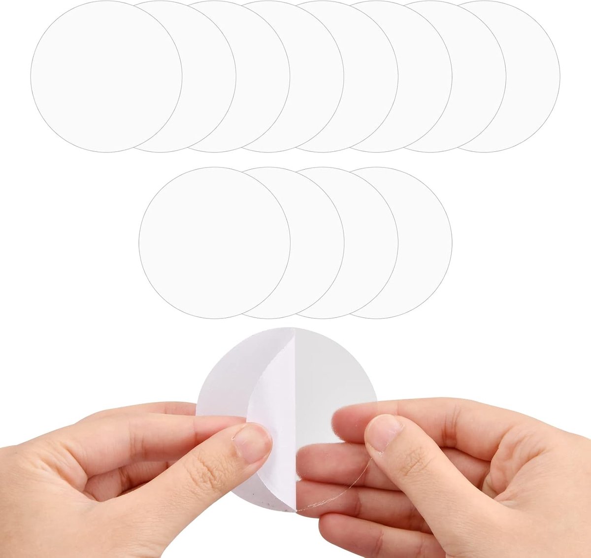 SnelShoppen - Pack van 12 Reparatie Patches TPU Waterdicht Transparant Zelfklevend voor Tent, Rubberboot, Zwemring, Luchtmatras - Rond 6 cm