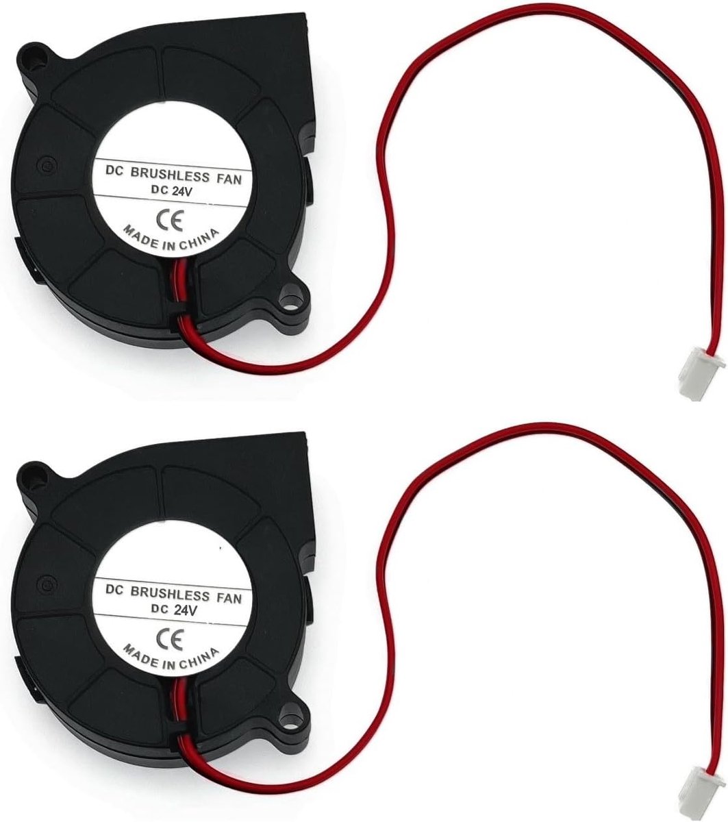 SnelShoppen - 2Pcs 5cm DC Borstelloze Ventilator 24V Blower, 6500RPM/min, 50x50x15mm, 5015 Kleine Koelventilator voor 3D Printer, Stil en Betrouwbaar