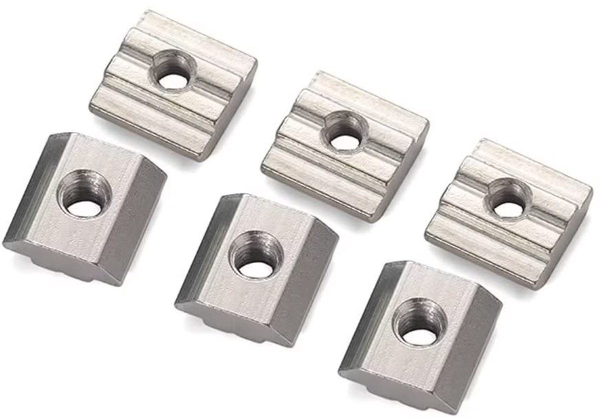 SnelShoppen - Groove Nuts Carbon Staal Slide Nuts Hammer Nuts voor Aluminium Profiel (30 Serie) M6, 20 stuks - Hoogwaardige Bevestigingsmaterialen voo