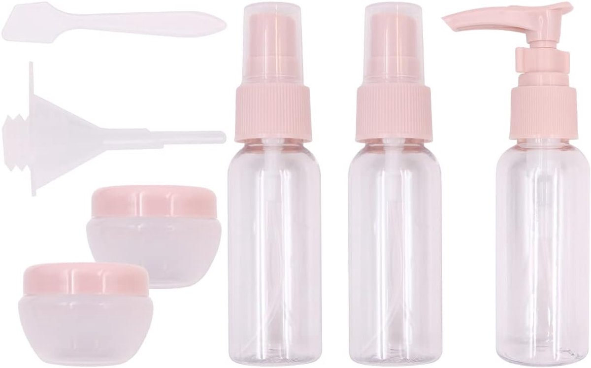 SnelShoppen - Silicone Reis Toilettas Flesjes Set, Levensbestendige Reisetui voor Shampoo, Conditioner, Lotion, 4-delig, Compact en Herbruikbaar, Perf