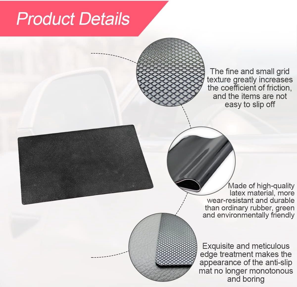 Antislipmat Auto Dashboard - PVC - Vierkant - Voor Telefoon, Zonnebril & Sleutels