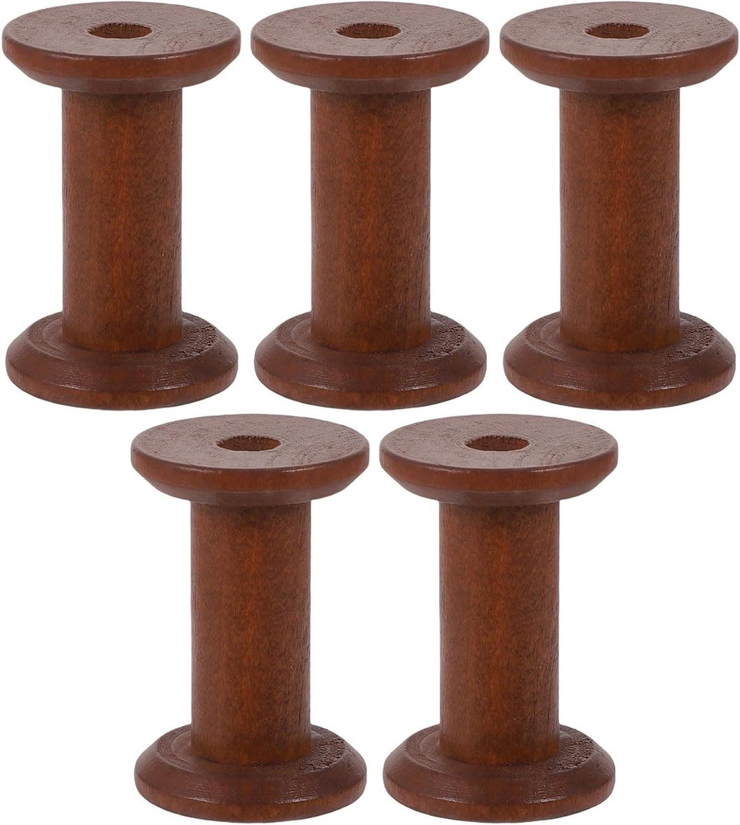 Houten Draadspoelen - Lege Spoelen Garen - Naaien Knutselen - Vintage Stijl - 5 stuks - Bruin