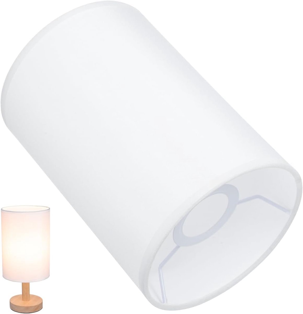 SnelShoppen - Lampenkap E27 voor Staande Lamp, Tafellamp, Bedlampje, Modern Klassiek Drumscherm van Natuurlijke Linnen, Veelzijdig voor Elke Stijl en