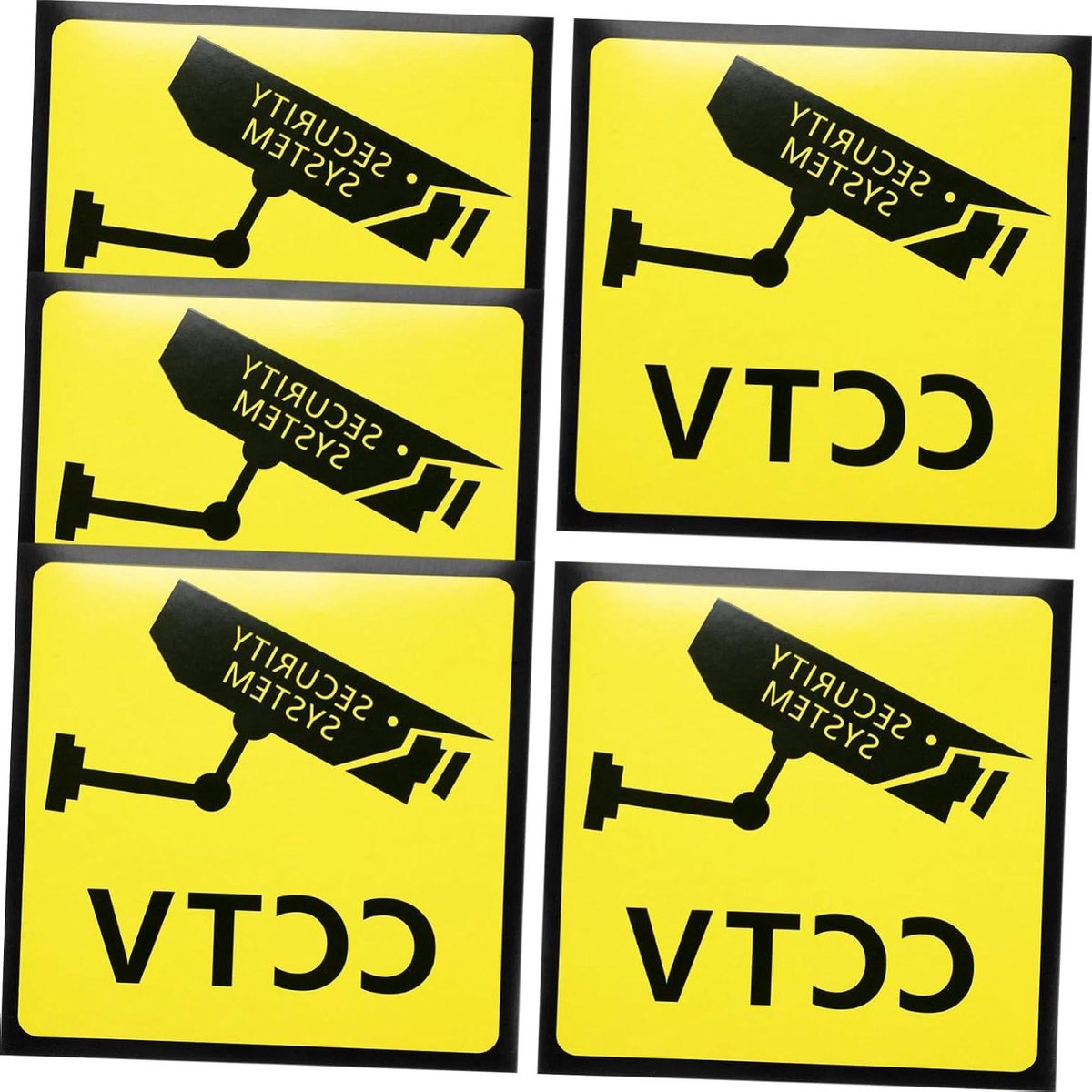 Bewakingswaarschuwingsstickers - Beveiligingsstickers Waarschuwingsbord - Huisbeveiliging - Duidelijk Gekleurd - 98 x 98 cm - Geel