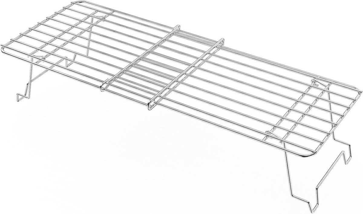 SnelShoppen - Universele RVS Warmte Rek voor Gas/Houtpellet Grill/roker, Verstelbaar Vervangend Warmte Rooster, Top Grill met Vouwbare Poot, Verstelba