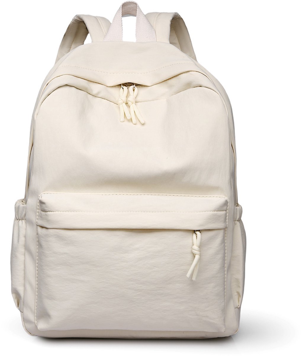 YAGXIG Casual Rugzak - Ruime Schooltas - Off-white Schooltas - Pendel-/Reisrugzak - Dagelijkse Rugzak - Geschikt voor Middelbare School- en Universiteitsstudenten - Geschikt voor Jongens/Meisjes