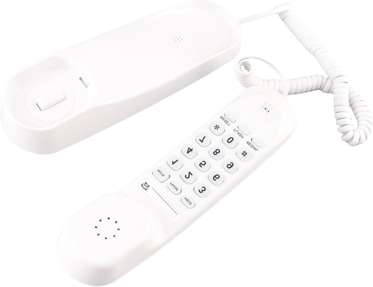 Vaste Telefoon - Telefoon voor Thuis - Communiceren Thuis - Batterijloos Ontwerp - 23 x 8 x 7 cm - Wit