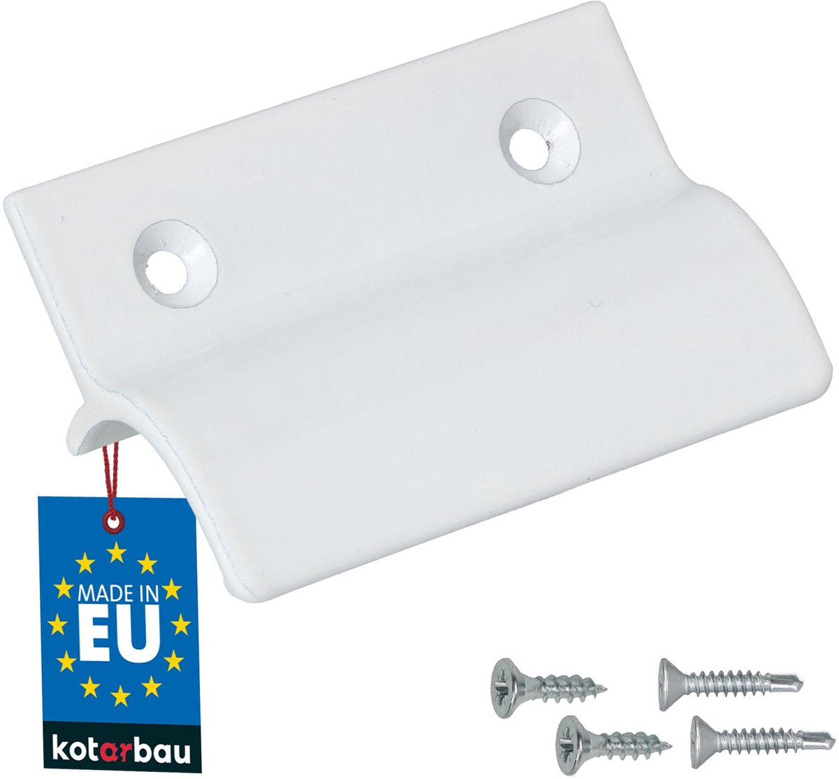 KOTARBAU® Balkondeurgreep - Terrasdeurgreep 65 x 45 mm - Aluminium - Deurgreep Balkon - Terrasdeurgreep met Brug - Wit