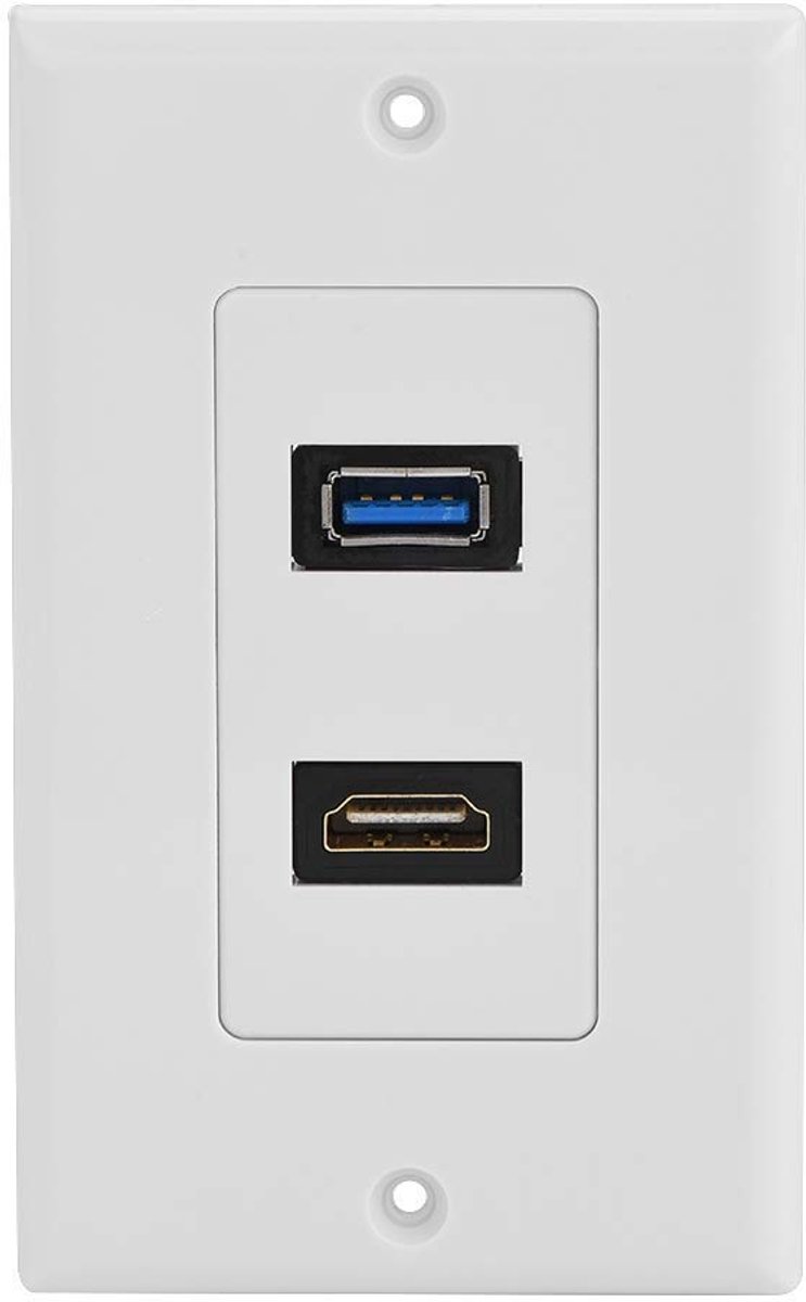SnelShoppen - Wall Panel Jack HDMI USB3.0 Jack Twee in One Geïntegreerd Multimedia Wandpaneel Audio Video Jack voor Projector en Thuisbioscoop