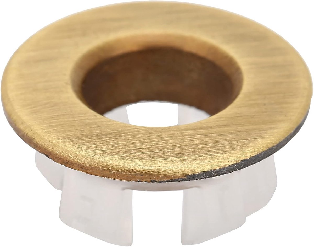 SnelShoppen - Sink Overflow Cover Rond Afvoer Ring Spiegel Chroom Drain Cap Deksel Invoer Voor Keuken Badkamer Decoratief (Brons)