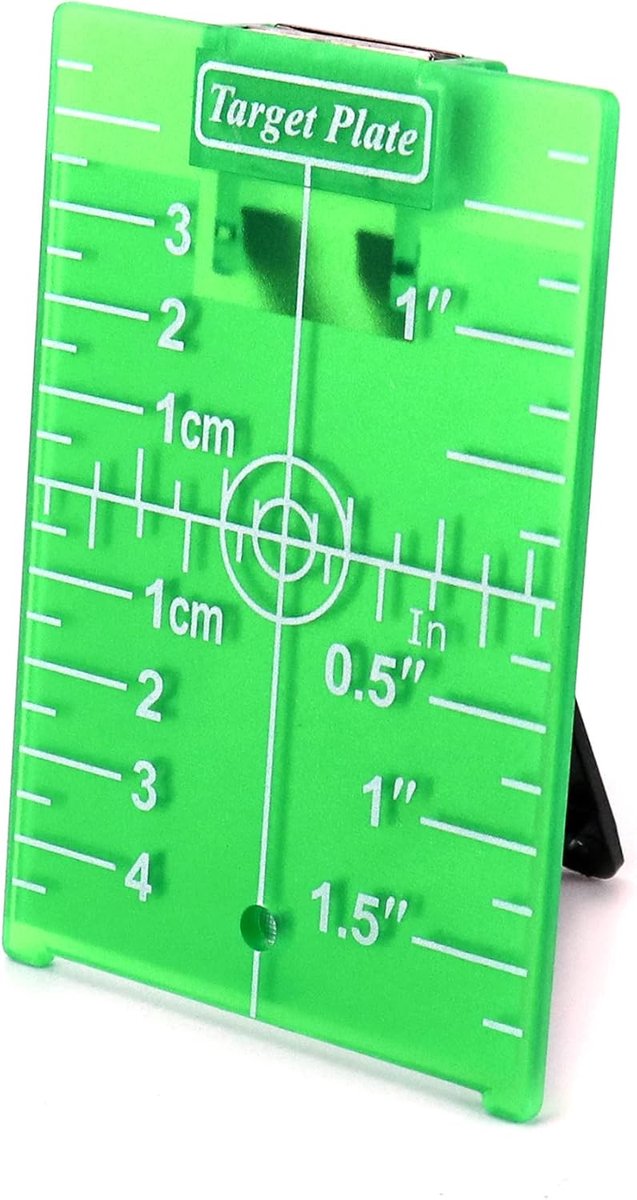 SnelShoppen - Groen Laserdoelplaat met Reflectoren, Lasermeetaccessoire voor Verhoogde Zichtbaarheid van Groene Kruislijnlaser, Magnetische Bevestigin