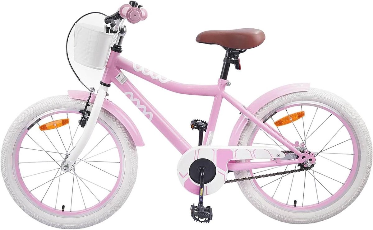 Kinderfiets Roze Meisjesfiets Kinderfiets Fietsen Leren Robuuste Stalen Frame 18 inch Roze