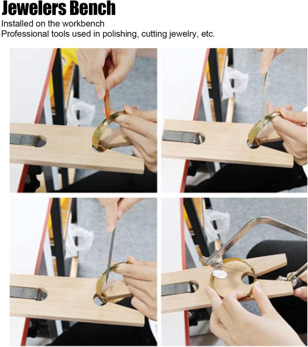 SnelShoppen - Houten Werkbank Juweliers, Juweliers Bank Klem V-vormige Klem voor Tafel, Perfect voor het Maken en Bewerken van Sieraden, Eenvoudige In