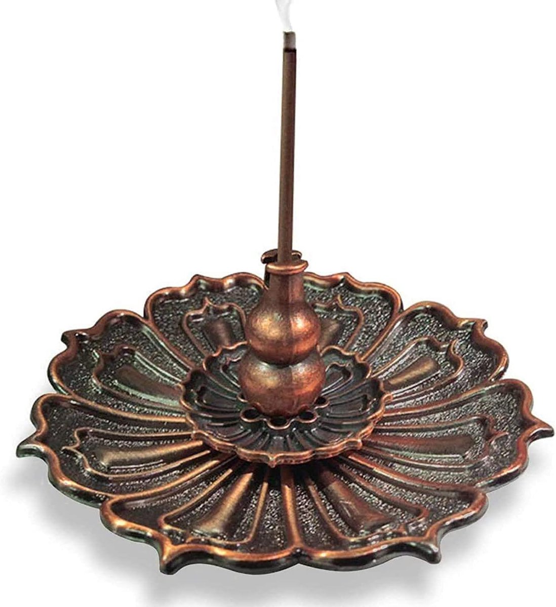 SnelShoppen - 3 in 1 Lotus Stick Wierookbrander en Cone Wierook Houder Ash Catcher - Bruin, Duurzaam, Voor Joss-Sticks, Cone Wierook en Schijf Wierook