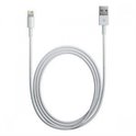 Witte Apple USB-A naar Lightning oplaadkabel, 1 meter lang, met een Lightning-connector aan de ene kant en een USB-A-connector aan de andere kant.