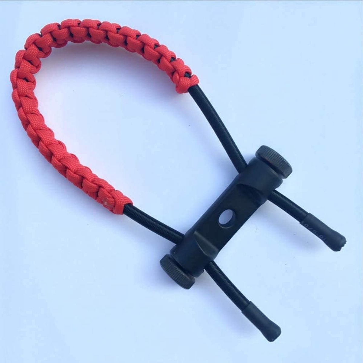 SnelShoppen - Boogschietarmband, verstelbare leren polsband met ijzeren lus, duurzaam gevlochten touw voor compoundboog, archery accessoires, rood