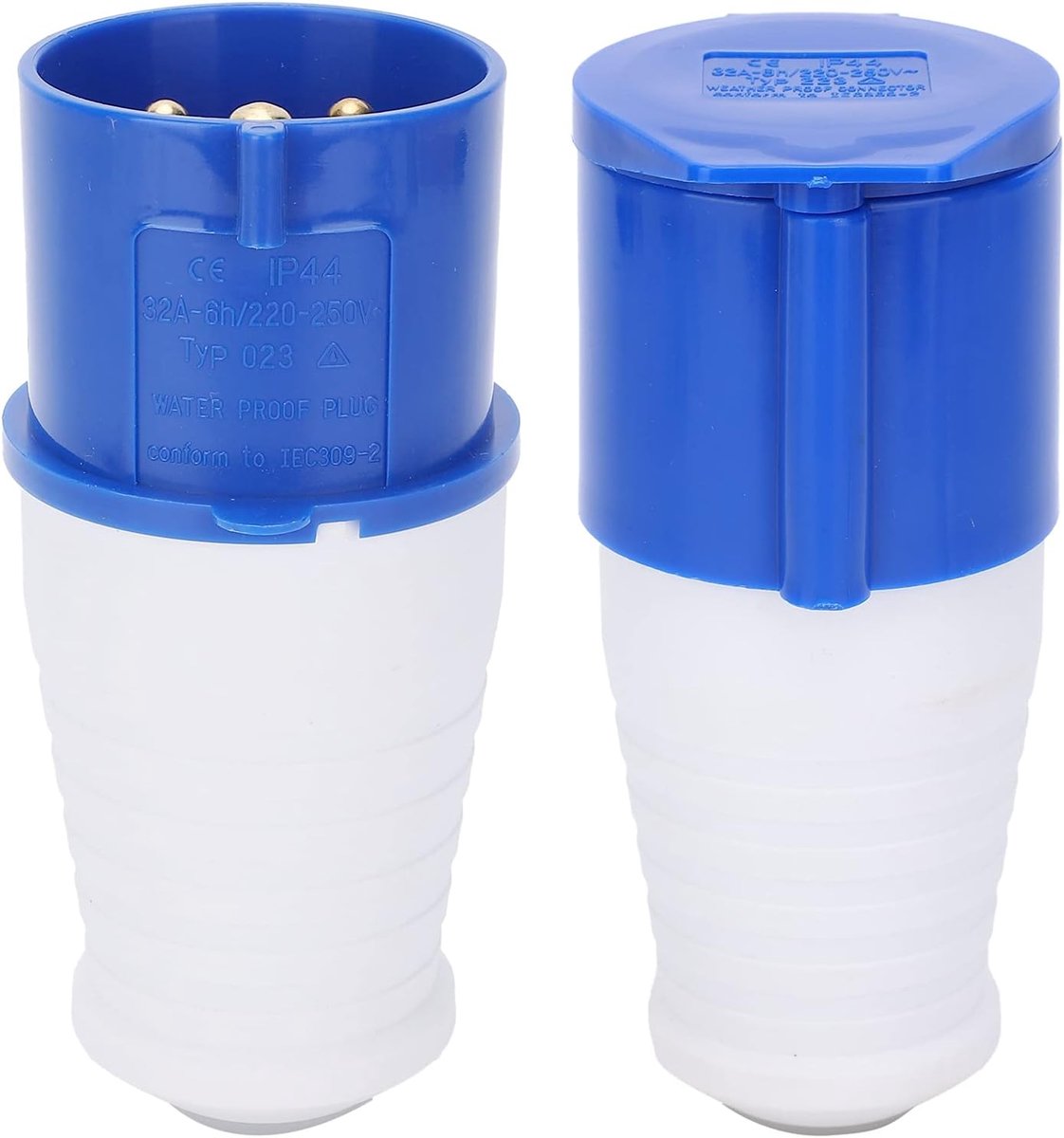 SnelShoppen - Industriële Stekker en Socket IP44 Waterdichte Aansluitstekker 3 Pin 32A Plug en Koppeling voor Industrieel Netwerk