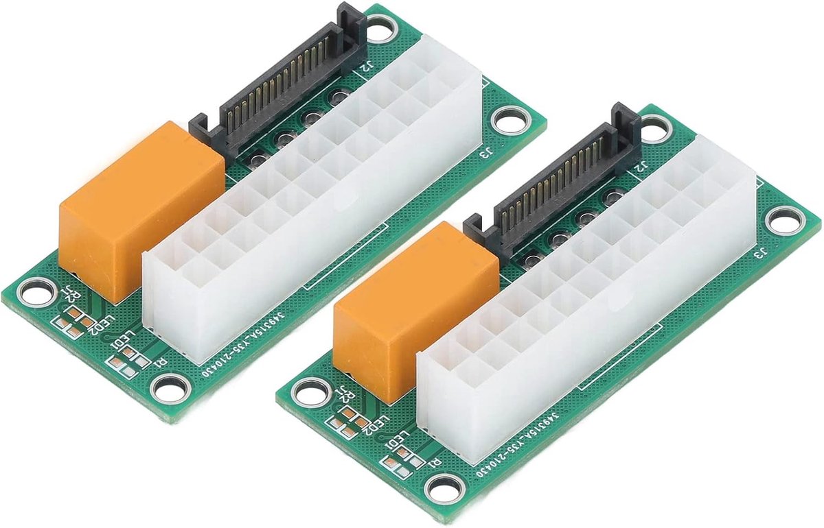 24PIN Power Supply Sync Starter - 2 packs - SATA Dual PSU Adapter - Ruimtebesparend ontwerp - ShopVlot