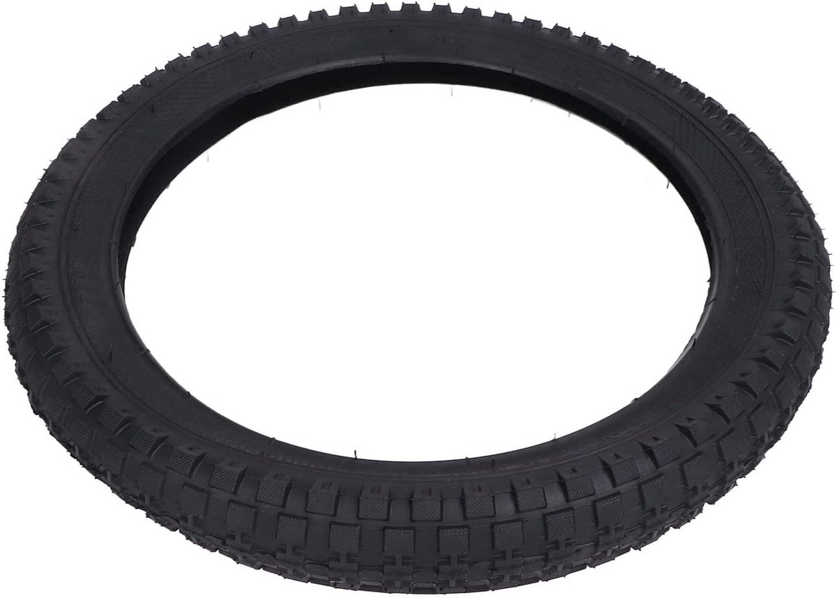 SnelShoppen - Fietband 12 Inch, 2.4 Inch, Mountainbike, Zwart, Vierkant Patroon, Natuurrubber, Clincher, Semi-Glad, 16 x 2.2 cm
