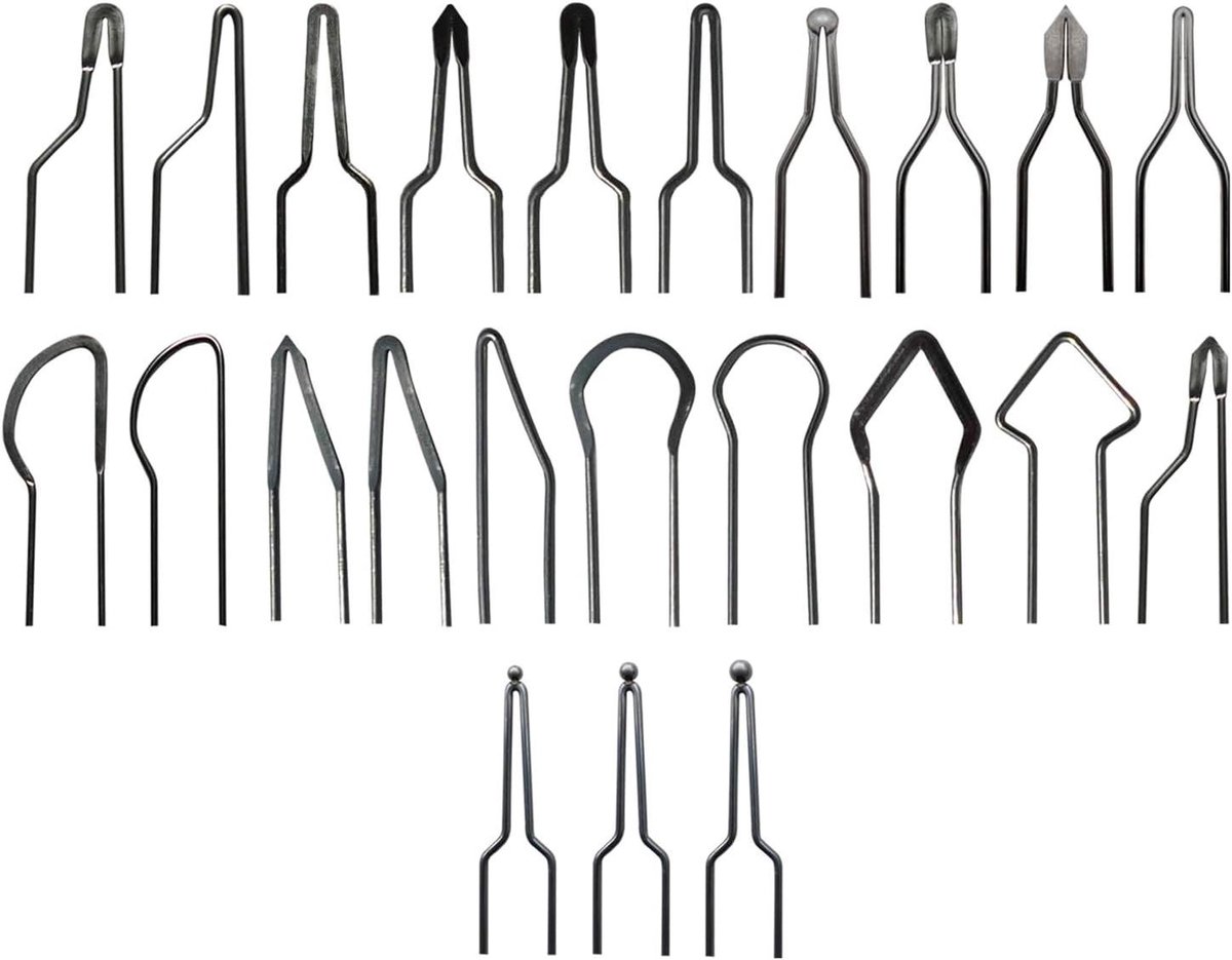 Houtbranden Set - Pyrografie Tips - Handwerk Creëren - 23 Verschillende Vormen - 9 g - Zilverkleurig