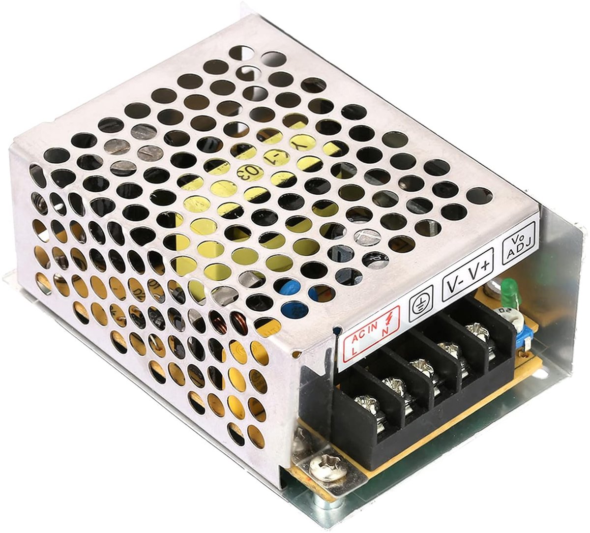 SnelShoppen - Universele 12V Voeding, Instelbare Schakelvoeding Extern, 12V 5A AC DC Spanning Omvormer voor LED, Hoge Betrouwbaarheid en Lange Levensd