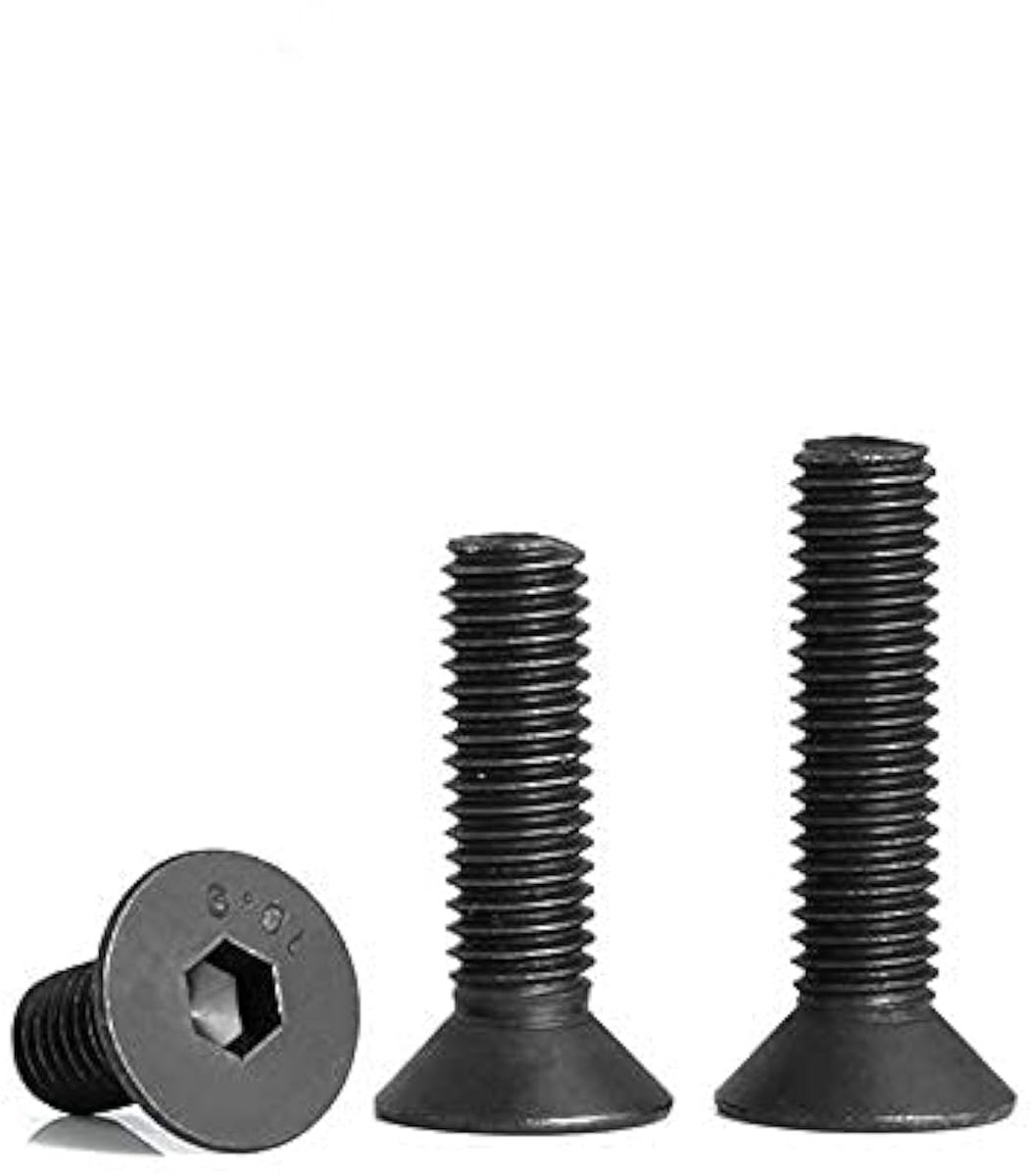 SnelShoppen - 20 stuks Countersunk Schroeven, Zeskant Plat Hoofd Bevestigingsschroeven, M3*20mm, Zwart, Voor Meubelmontage en Klussen