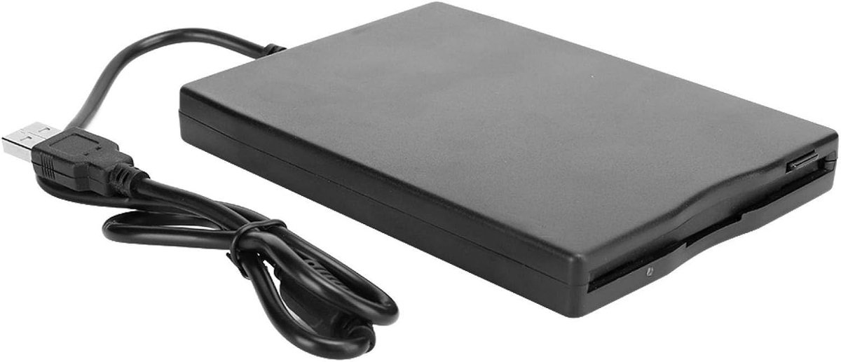 SnelShoppen - Externe USB 3.5" Draagbare Floppy Drive - Afneembare Laptop Accessoire met Kaart - Plug and Play - Zwart - Ideaal voor Archivering en Ge