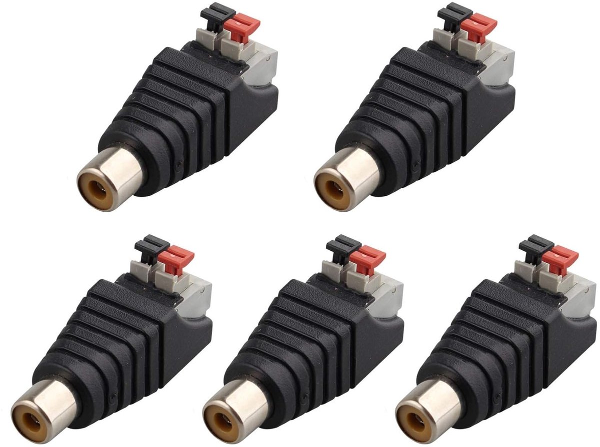 SnelShoppen - 5PCS RCA Female naar AV 2 Schroef Terminal Adapter - Professionele Audio Video Balun - Hoogwaardige DC Voedingsconnector voor Multimedia