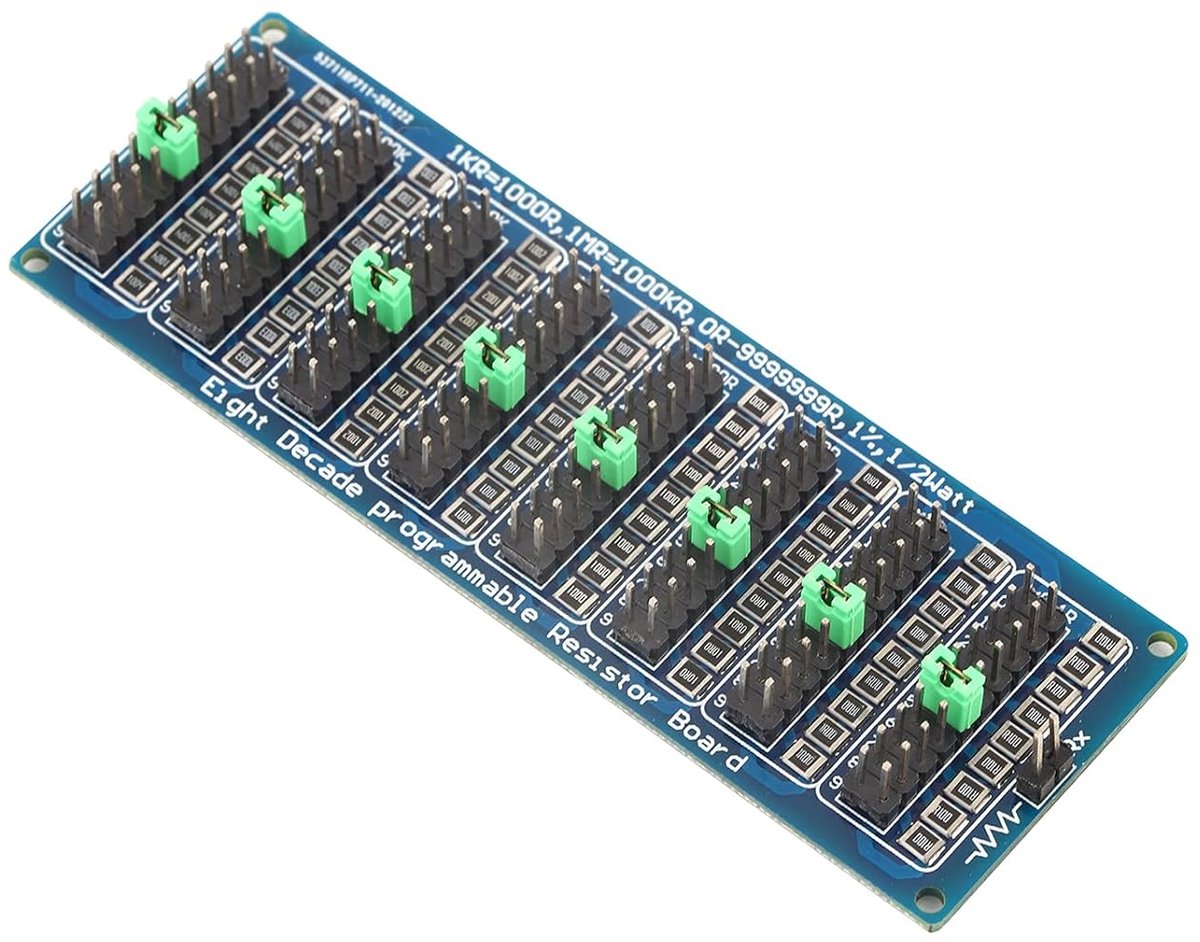 SnelShoppen - Programmabele Weerstandskaart 0.1R - 9999999R met 0.1Ω Stap, 1% Precisie, 1/2 Watt, Flexibele Aansluiting, Ideaal voor Elektronica en DI