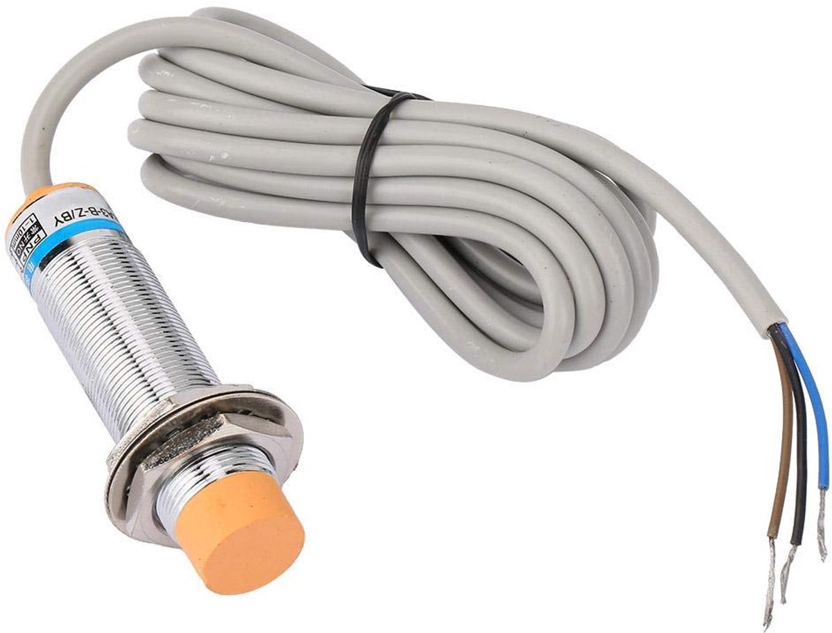 SnelShoppen - Inductieve Nabijheidssensor 10mm, 3 Draad PNP Schakelaar, Betrouwbare Detectie, Messing Vernikkeld, DC12-24V
