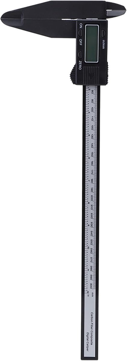 SnelShoppen - Digitale Elektronische Caliper Carbon Liniaal, Lange Bek, voor het Meten van Magnetische Voorwerpen, 0.1mm Nauwkeurigheid (300mm)