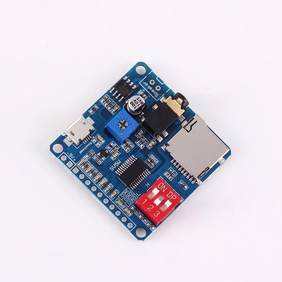 SnelShoppen - DY-SV5W Voice Playback Module, Opneembare Voice Module MP3 Speler met UART I/O Trigger en 5W Klasse D Versterker voor Feest, Camping en