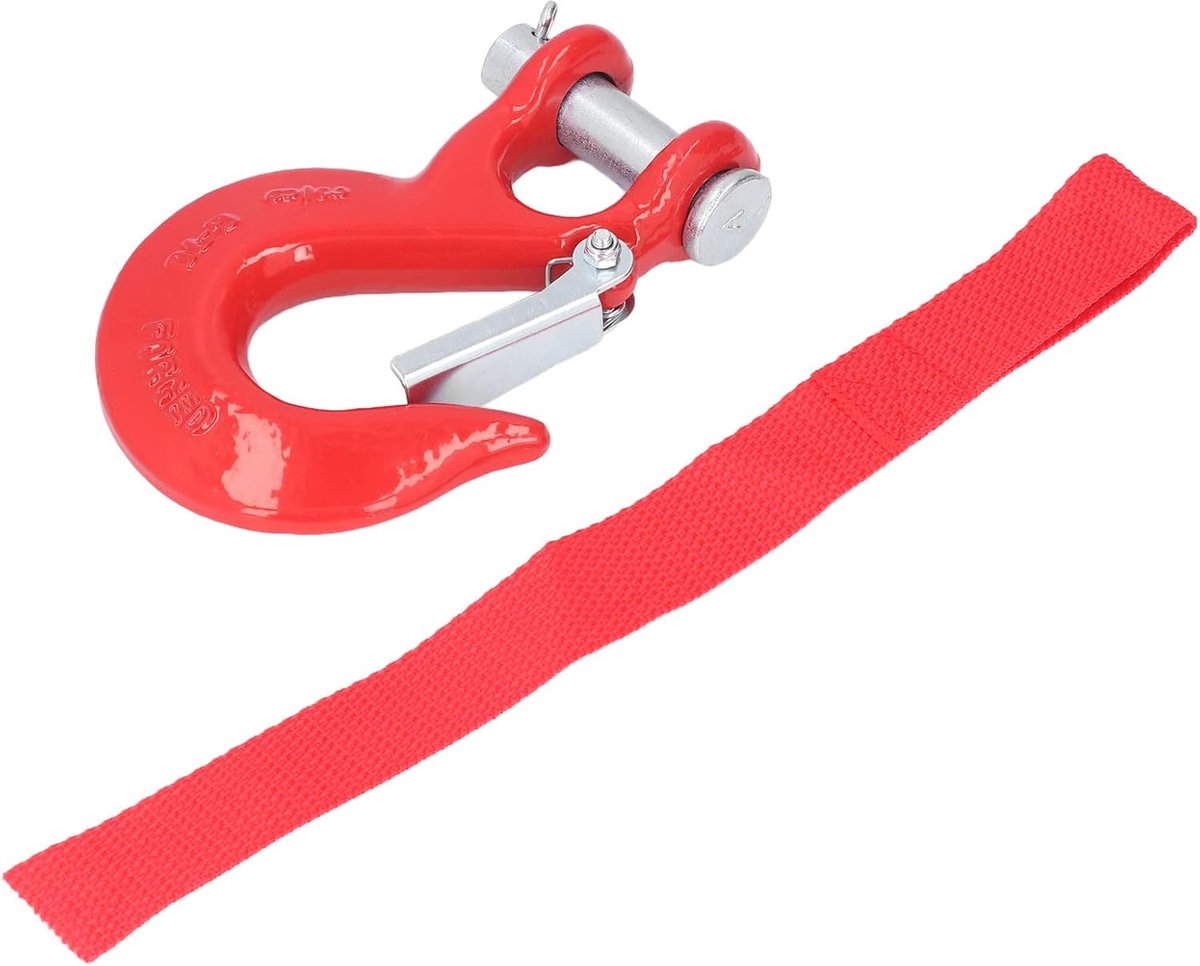 SnelShoppen - Trailer Fork Hook, Roestvrijstalen Haak, 2.5 kg, 10 cm Limietcapaciteit, Voor Liftdoelen Offroad, Rood, Veilig en Betrouwbaar