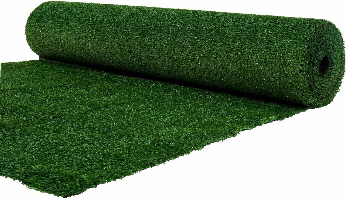 Kunstgras Tapijt - Balkon Tapijt - Buiten Decoratie - Waterdoorlatend - 1 x 4 meter - Groen