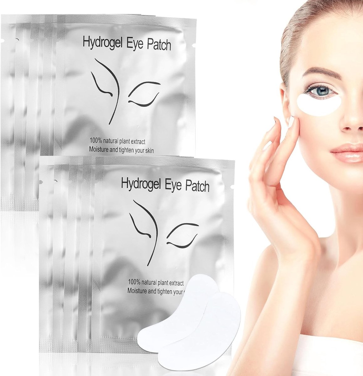100 Pairs Hydrogel Oogpads voor Wimperextensions - Ondersteunende Gel Pads voor Lifting, Wimperverlenging en Make-up
