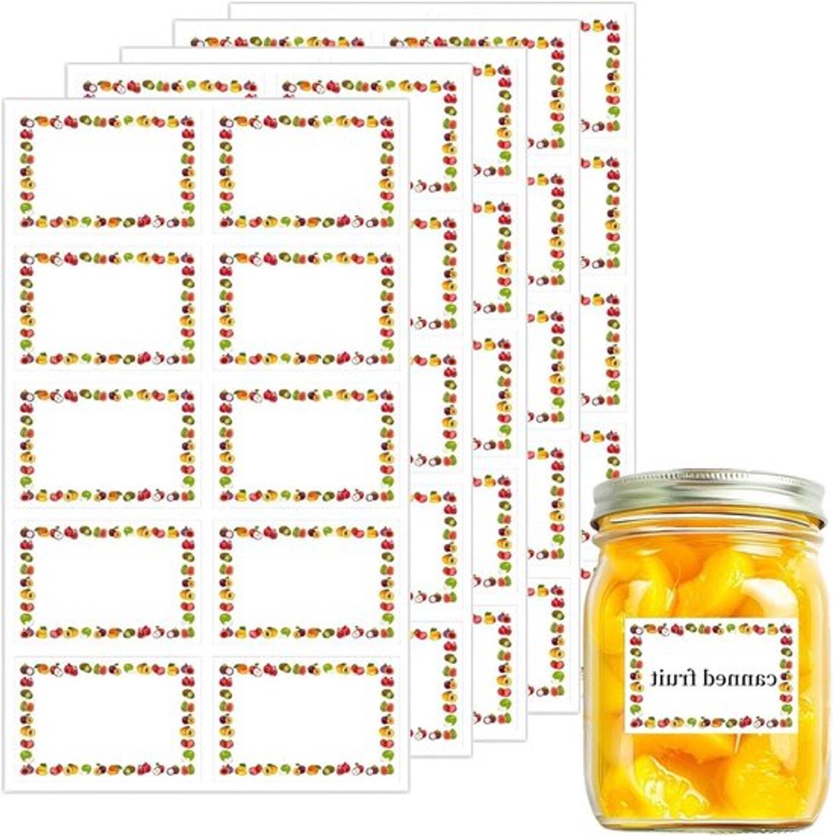 200 Stuks Jam Labels voor Potten, Zelfklevende Waterdichte Etiketten voor Invriezen, Makkelijk Schrijfbare Stickers voor Voedsel en Inmaak