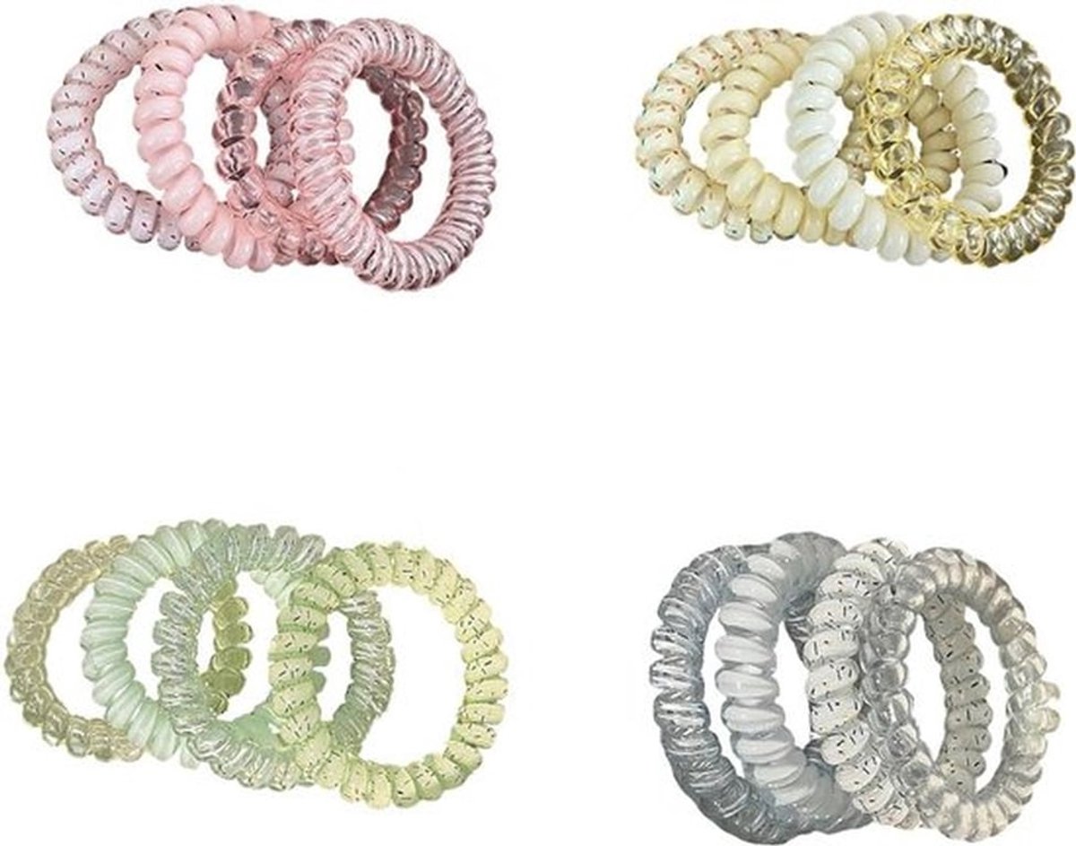 16 Stuks Haar Scrunchies voor Vrouwen - Elastische Haarbanden, Kleurige Haaraccessoires en Kleine Haarclips voor Diverse Haarstijlen