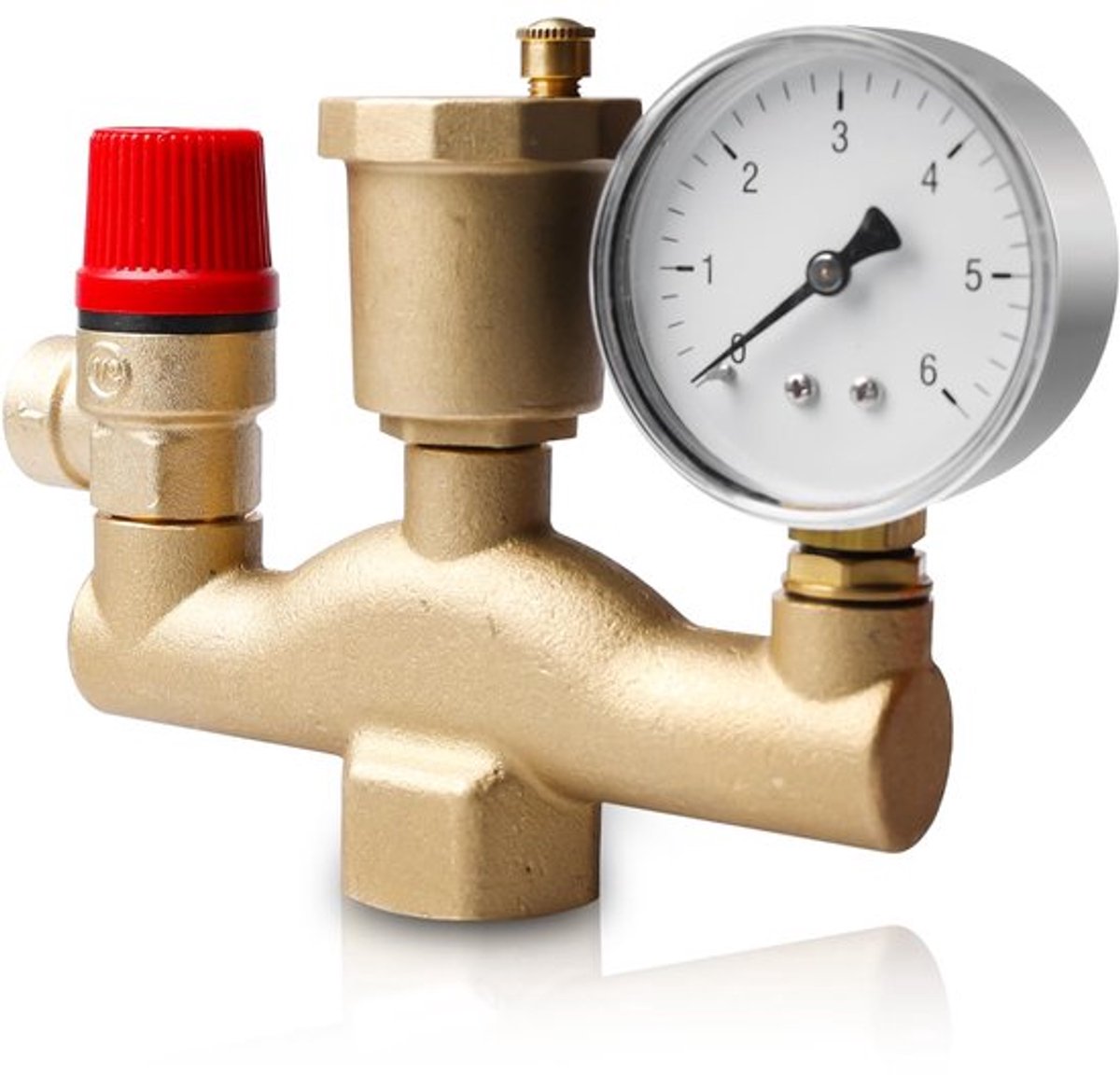 Veiligheidsventiel 3 bar - Drukregelaar - Druksensor - Messing - Robuust - Temperatuurbestendig