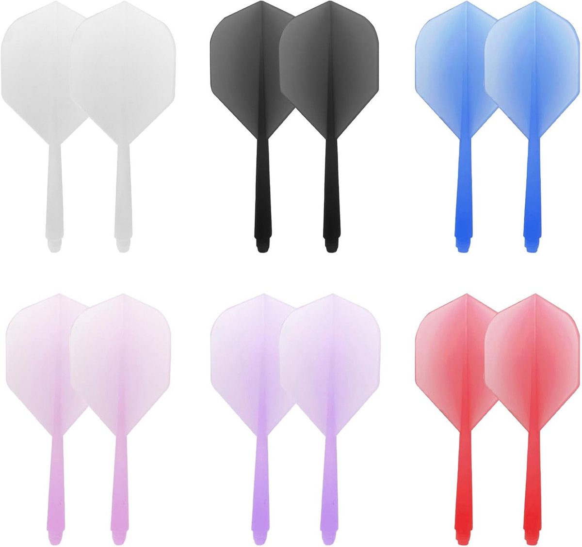 SnelShoppen - Set van 12 professionele dartvleugels voor dartpijlen, geschikt voor zowel plastic als stalen punten, 8 cm lang, ideaal voor recreatief