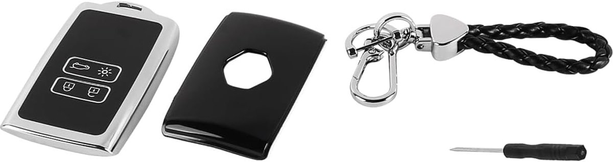 SnelShoppen - 4 Sleutel Auto Sleutel TPU Beschermhoes, 360 Graden Bescherming, Zilver, Perfecte Pasvorm, Schokbestendig, Krasbestendig, Duurzaam