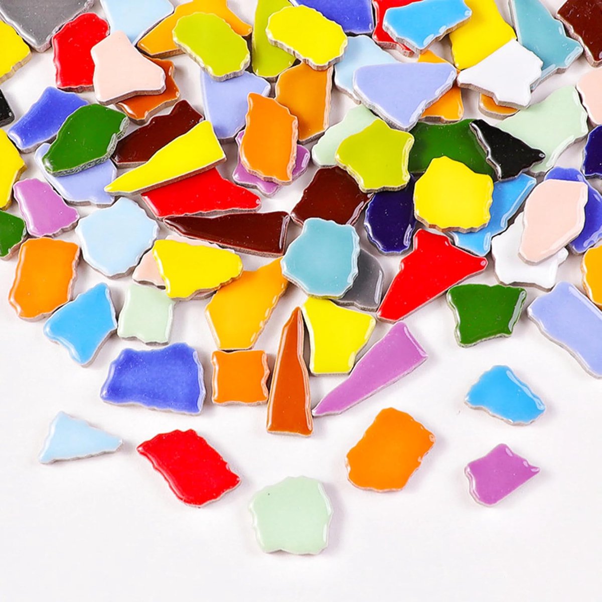 SnelShoppen - 1 lb Keramische Mozaïek Tegels, Gemengde Kleur Mozaïek Stukken voor Creatieve Klussen, Mozaïektegels voor Huisdecoratie of Doe-Het-Zelf