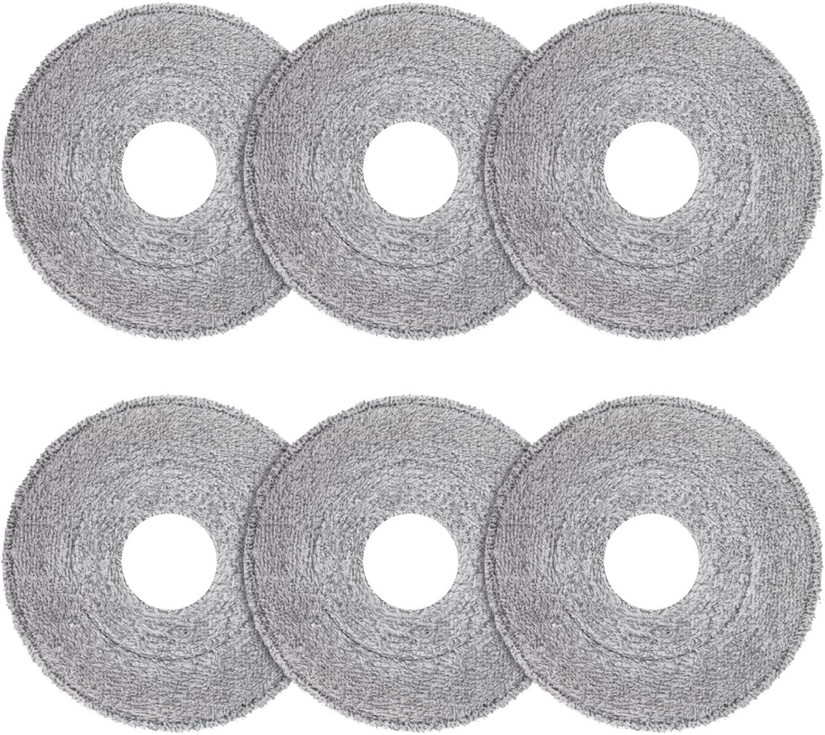 SnelShoppen - Universele Mop Vervangpads - 6 Stuks Microvezel Rond Vervangingen voor Draaimop en Emmer - Wasbaar en Herbruikbaar voor Alle Vloerreinig