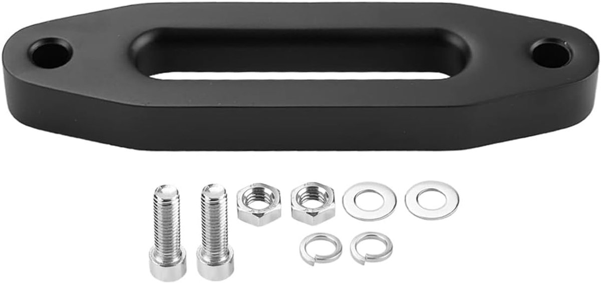 SnelShoppen - Synthetische Lierkettinggeleider ATV Kluisgeleider Aluminium 254 mm Glanzend Zwart voor ATV/UTV 2000-13000 lbs Lierbevestiging